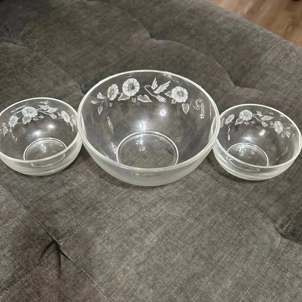 Vintage Hummingbird Collection Replacement Serving bowl set of 3 1-8” 2-5”
